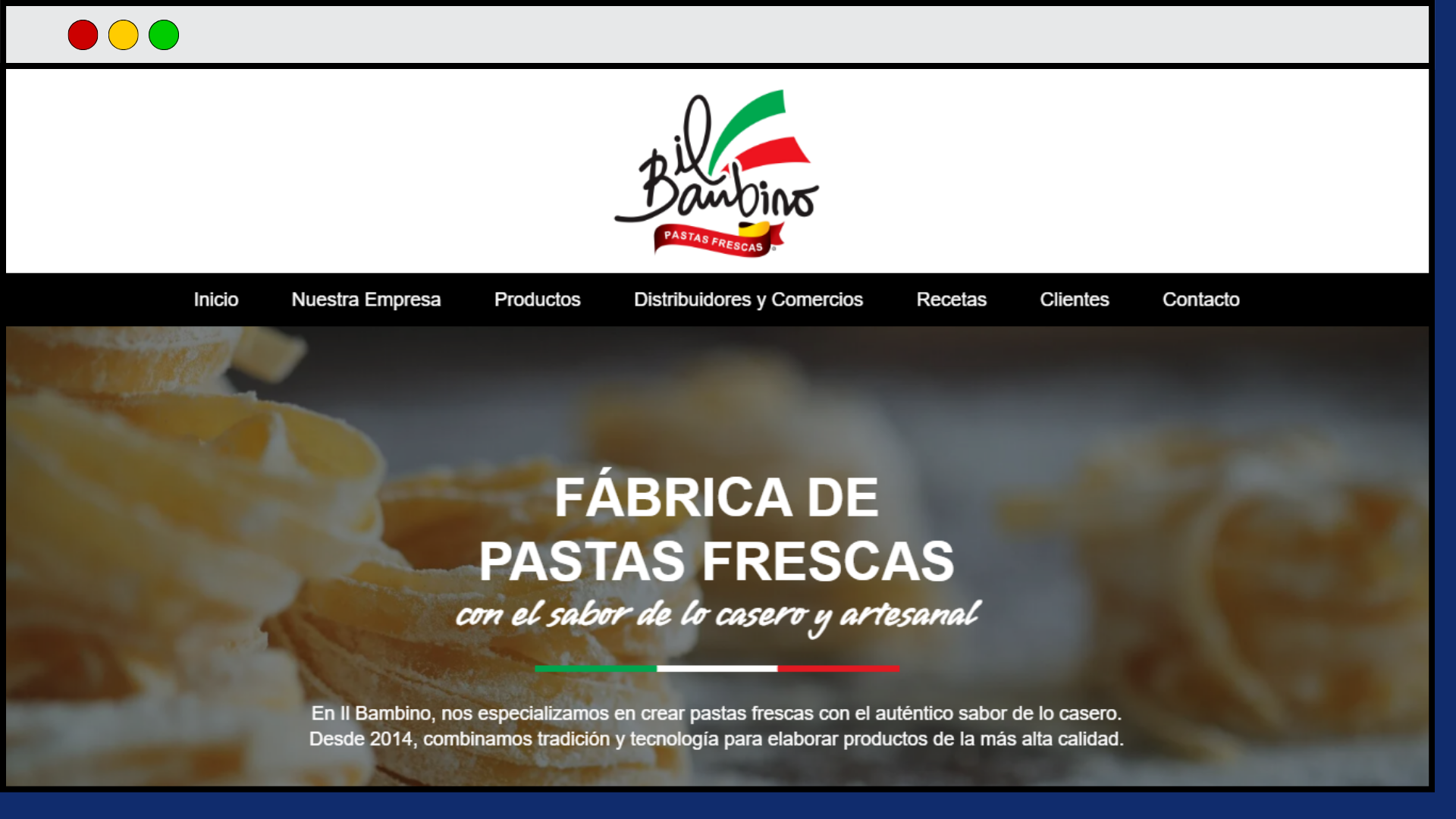 Portada de Página Web de Il Bambino